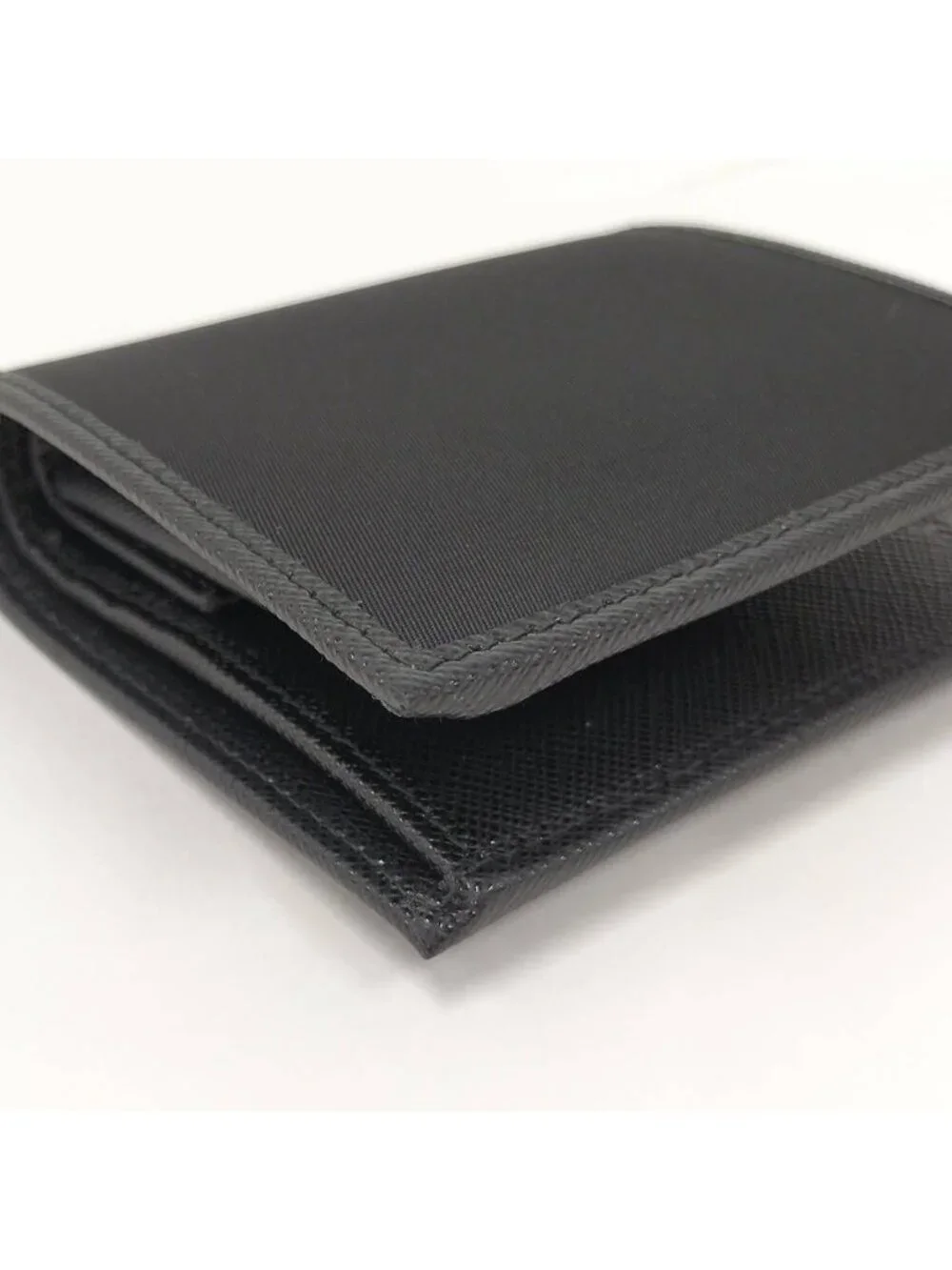 Prada Bifold Wallet Triangle Nylon Black